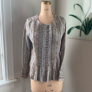 NWOT Anthropologie Pleated Floral Blouse